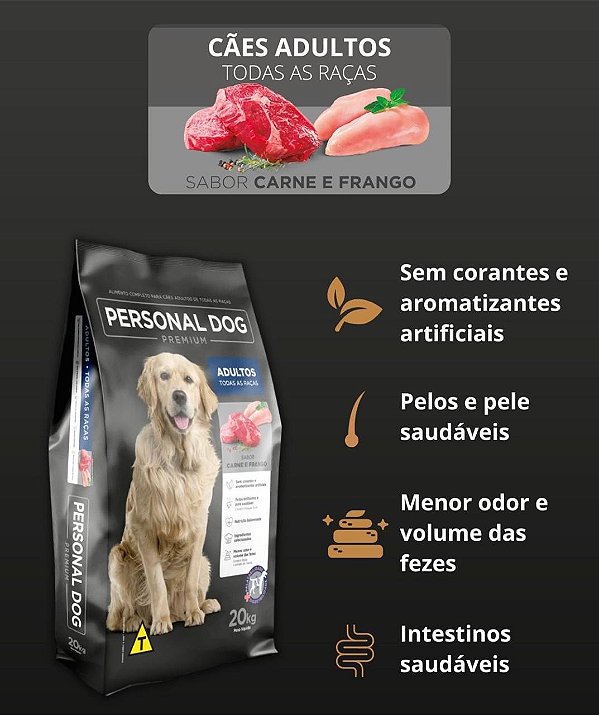 Personal Dog Adulto Carne e Frango 20kg Todas Raças