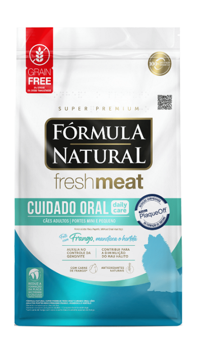 Ração Fórmula Natural Fresh Meat Cuidado Oral Cães Adultos Mini e Pequenos Frango