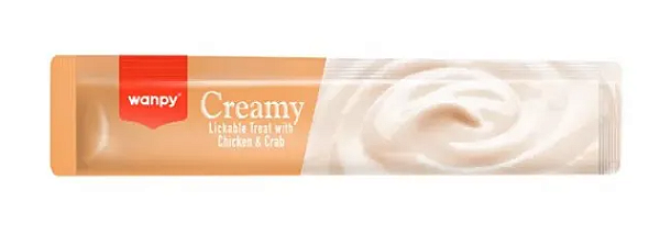Petisco Wanpy Gatos Creamy Frango com Caranguejo 14g