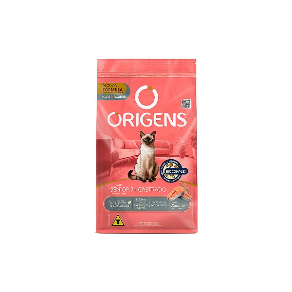 Ração Origens Sênior 7+ Gatos Castrados Salmão