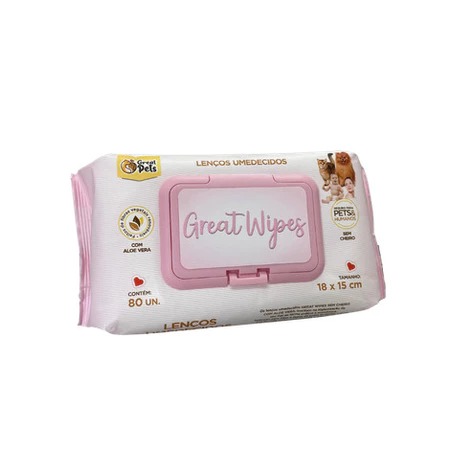 Great pets Great Wipes Lenços umedecidos 80 Unidades 18x15