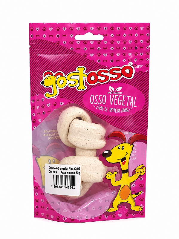 Osso Nó Natural Vegetal Gostosso 4/5 com 01 unid. (aprox. 10 centímetros )