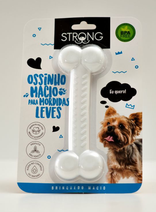 Brinquedo Strong Ossinho Macio Para Mordidas Leves