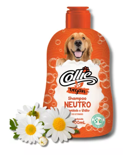 Shampoo Neutro Para Cães e Gatos Collie Vegan Cheirinho Suave 400 ml