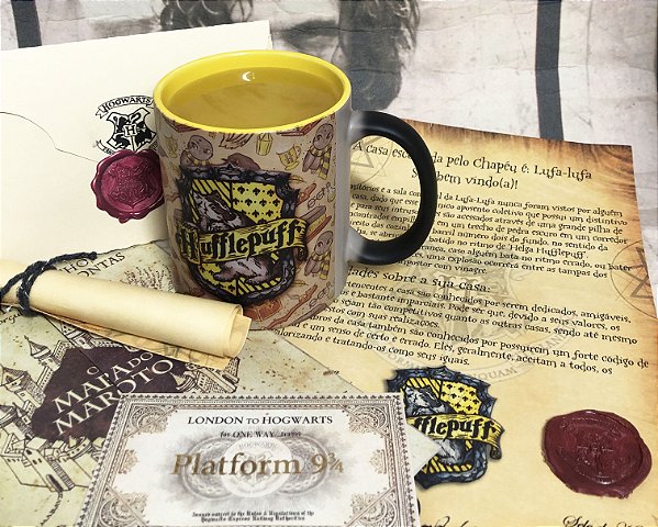 Kit Mágico Lufa-lufa - Carta Personalizada + Mapa + Feitiços + Bilhete (6 itens)