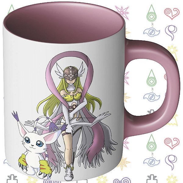 Caneca Digimon - Tailmon e Kari Kamiya