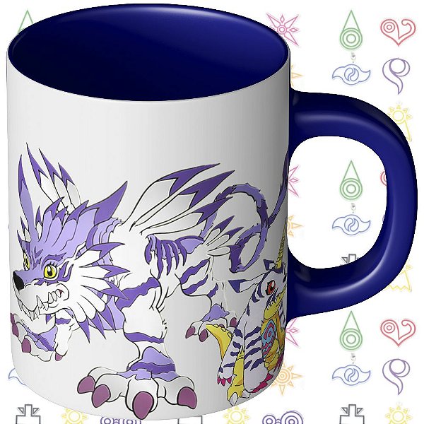 Caneca Digimon - Gabumo e Matt Ishida