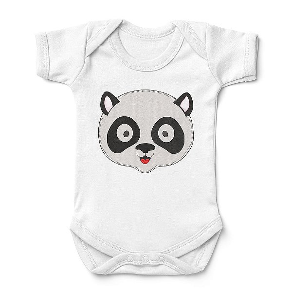 Body Bebê Manga Curta Panda