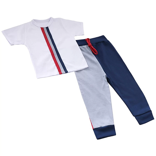 Conjunto Bebê Masculino Camiseta Manga Curta e Calça André