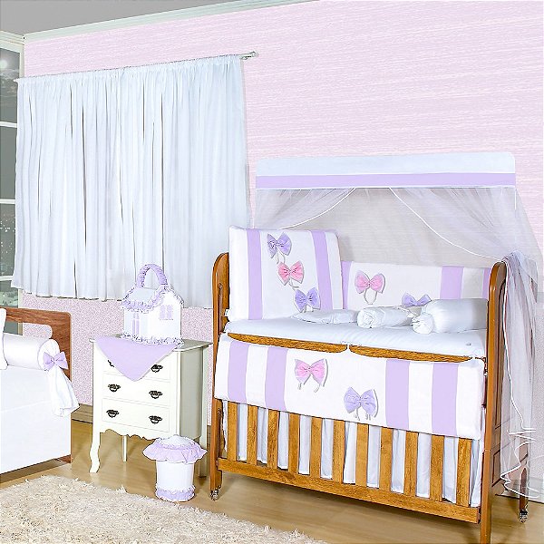 Quarto Completo Laços Lilás 23 Peças