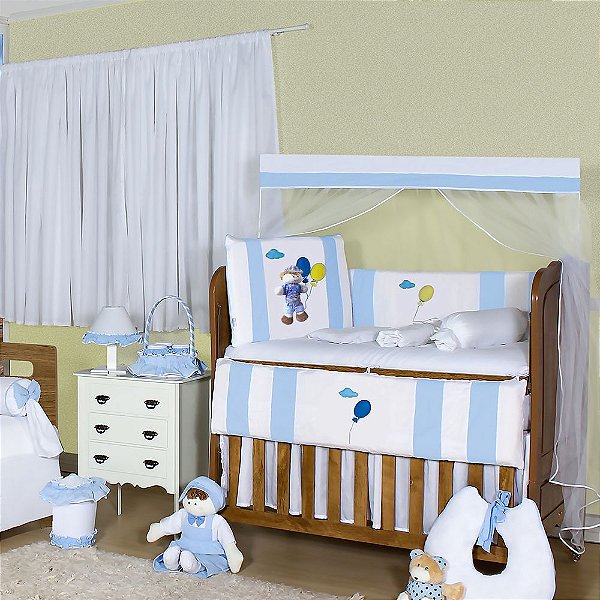 Quarto Completo Menino Balão Azul Bebê 23 Peças