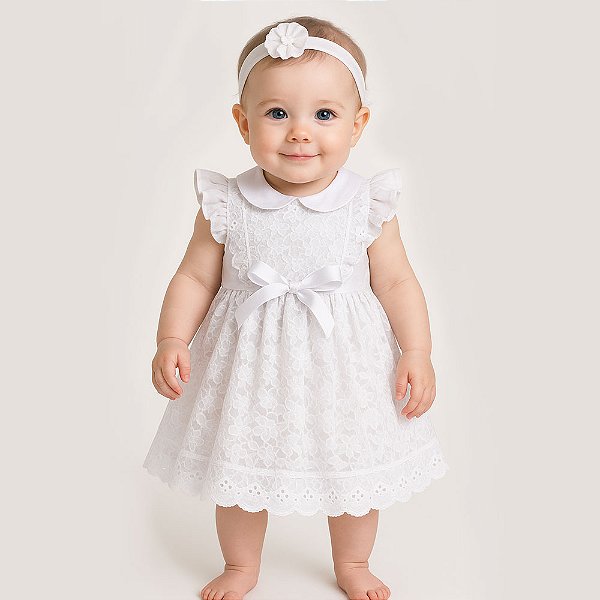 Vestido de Bebê Manga Curta Larissa