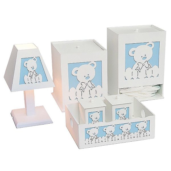 Kit Higiene Bebê Mdf Urso