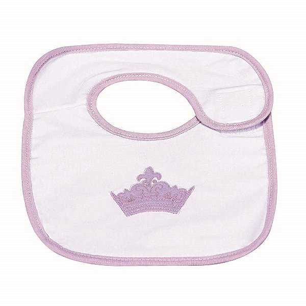 Babador Bebê Feminino Princesinha Lilás com Botão