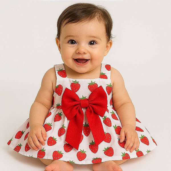 Vestido para Bebê Moranguinho