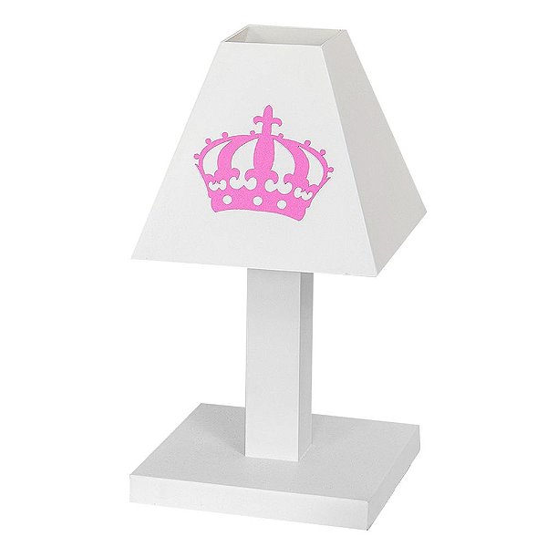 Abajur MDF para Quarto de Bebê Imperial Princesa Rosa