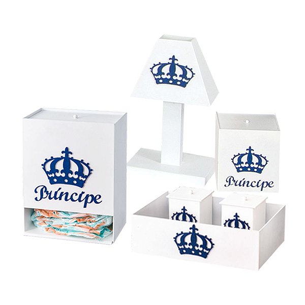 Kit Higiene Imperial Príncipe Azul Marinho Mdf