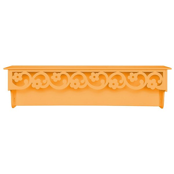 Prateleira Floral Laranja Mdf