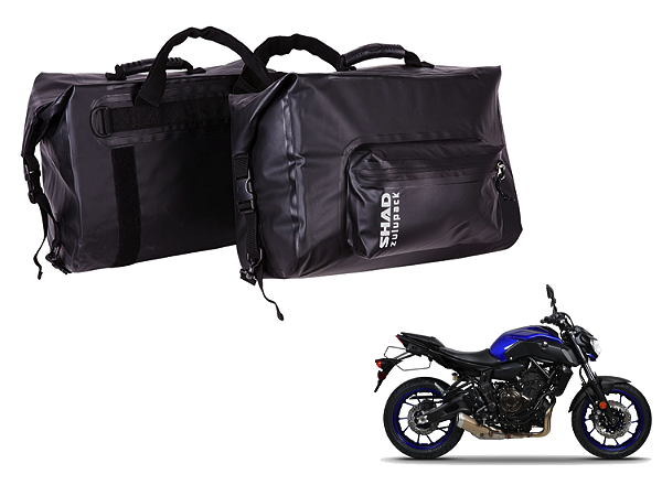 KIT BOLSA LATERAL IMPERMEÁVEL 18 LITROS COM SUPORTE YAMAHA MT-07