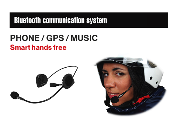 INTERCOMUNICADOR BLUETOOTH INDIVIDUAL PARA CAPACETE UNIVERSAL - TELEFONE, GPS E MÚSICA