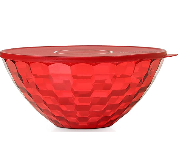 Tigela Prisma Tupperware em Policarbonato Vermelha 3,5 Litros