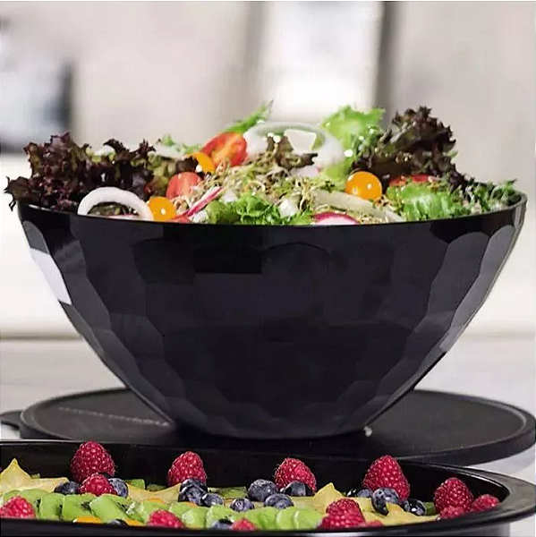 Tigela Prisma Tupperware em Policarbonato Preta 3,5 Litros