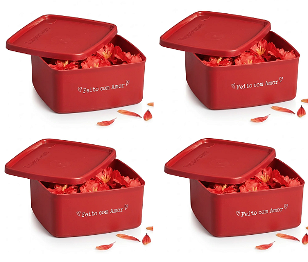 Tupperware Jeitosinho Feito com Amor 400 ml - 4 unidades