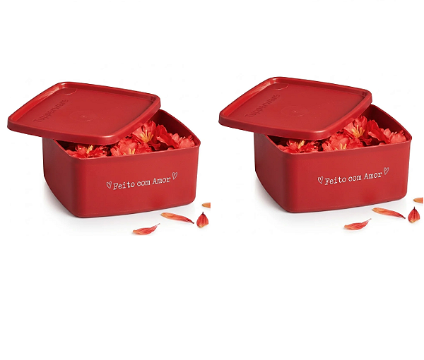Tupperware Jeitosinho Feito com Amor 400 ml - 2 unidades