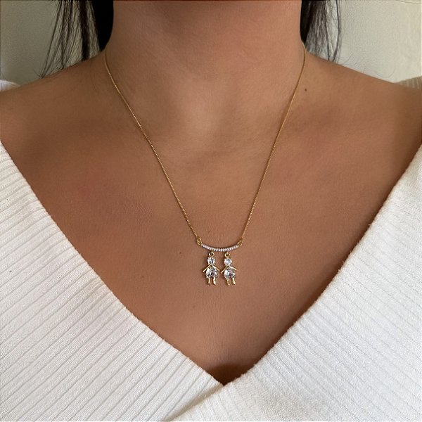 Pingente filho MENINO pedra cristal