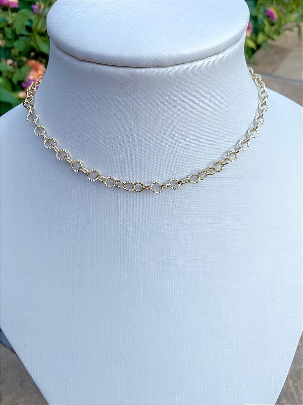 Colar Choker Corrente Americana Diamantada
