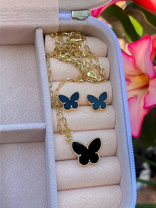 Conjunto Corrente Cartier Borboleta