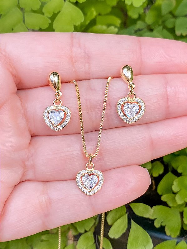 Conjunto Coração de Zircônias