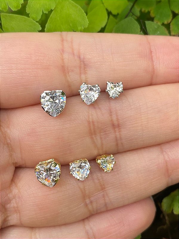 Ponto de Luz Coração Tamanhos Variados Banhando a Ouro 18k