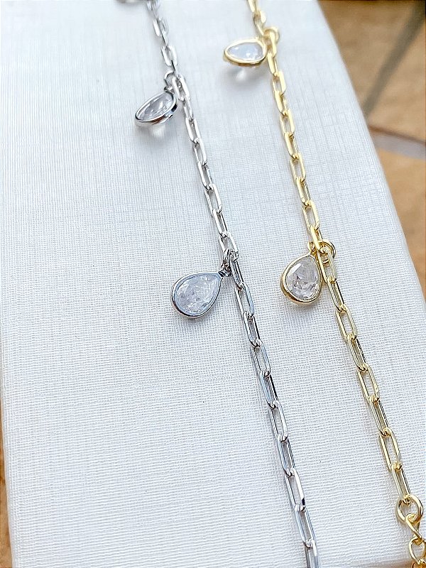 Pulseira Elo Cartier Pingente de Gota