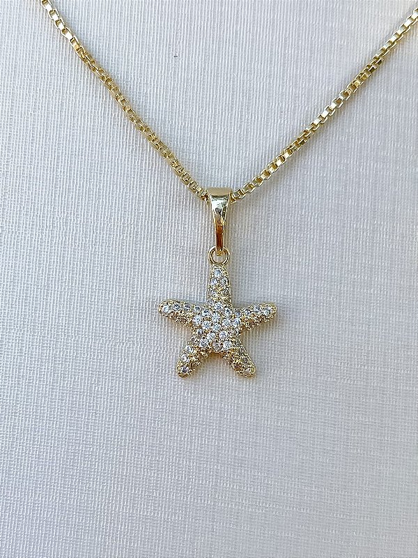 Colar Estrela do Mar Cravejada em Zircônias