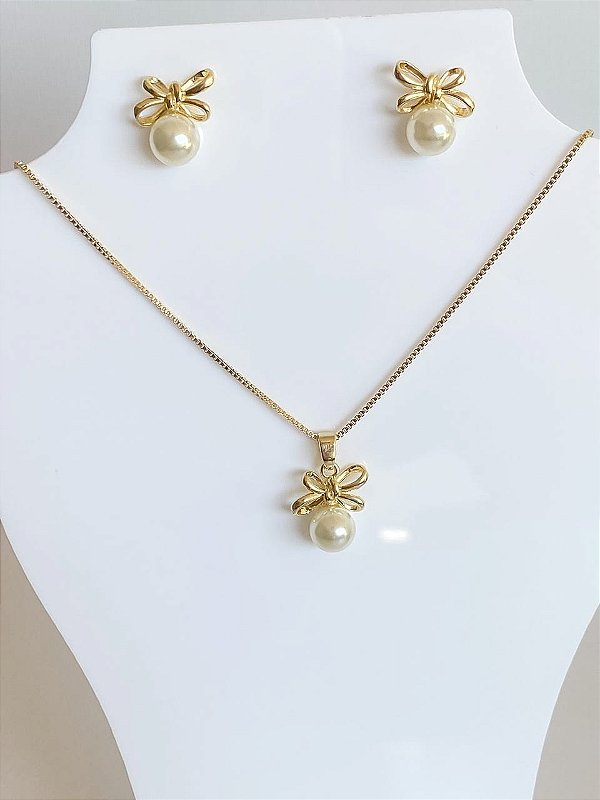 Conjunto Pérola com Laço
