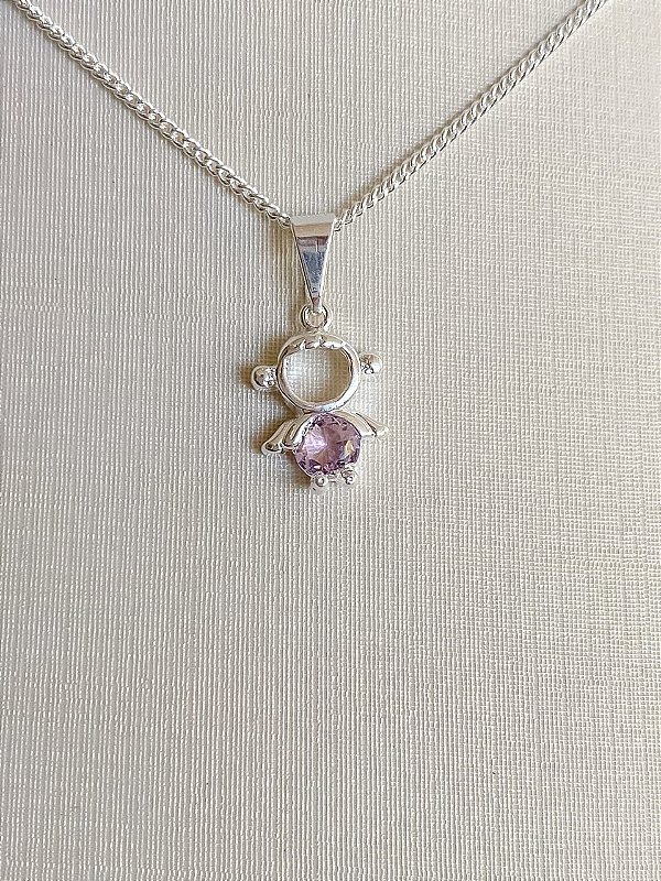 Colar Filha MENINA Anjinho com Zircônia