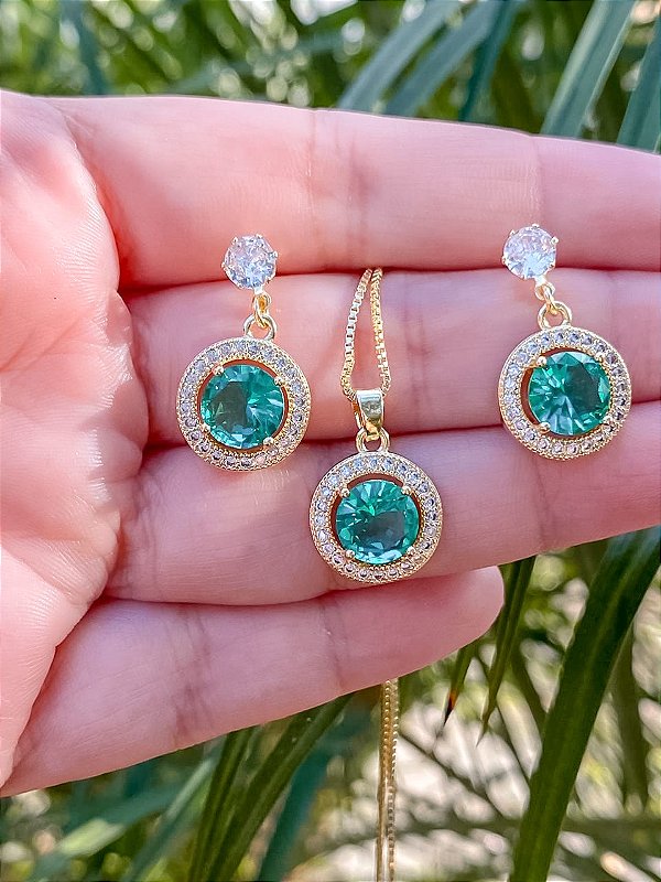 Conjunto Pedra Redonda Turmalina