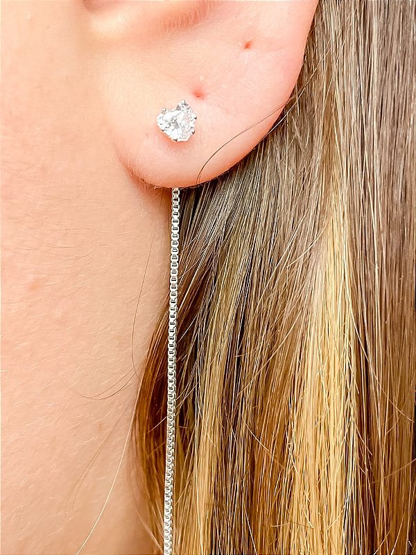 Brinco Ear Line Coração de Zircônia