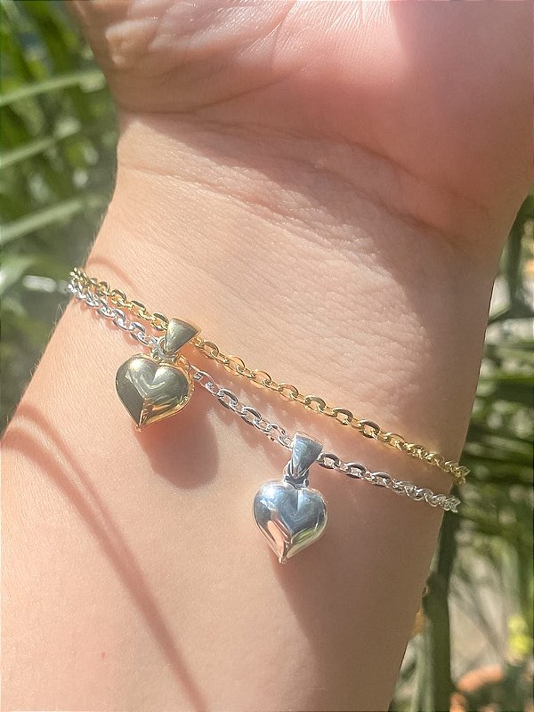 Pulseira Pingente Coração