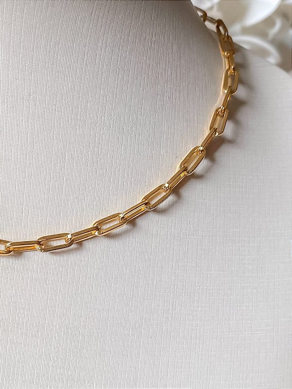 Colar Choker Elos Banhado em Ouro 18k