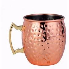 Caneca de Cobre Barril Martelada 420 Ml