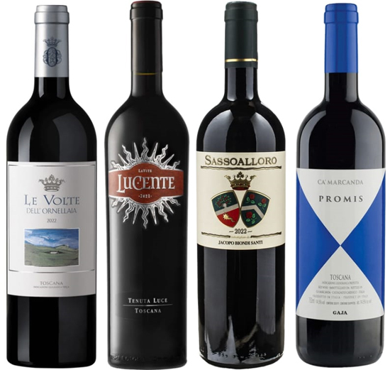 Box Clássicos Toscanos de Grandes Produtores - Kit C/ 4 garrafas