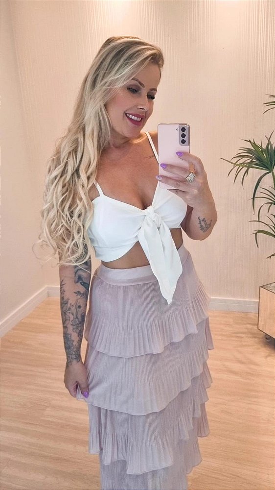 Saia Midi Juliana Rose