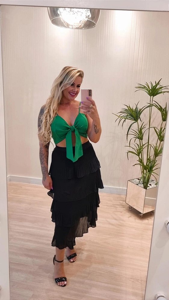 Saia Midi Juliana Preto