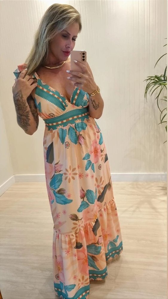Vestido Longo estampado Clothy