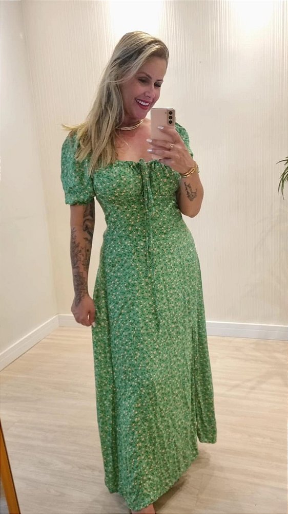 Vestido longo Karolaine Verde