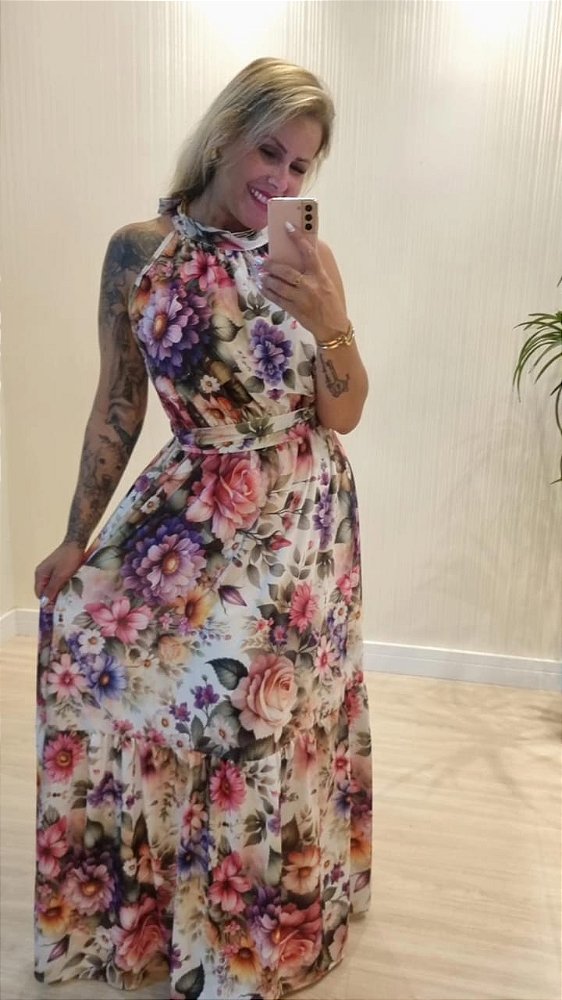 Vestido Longo Estampado Conceito