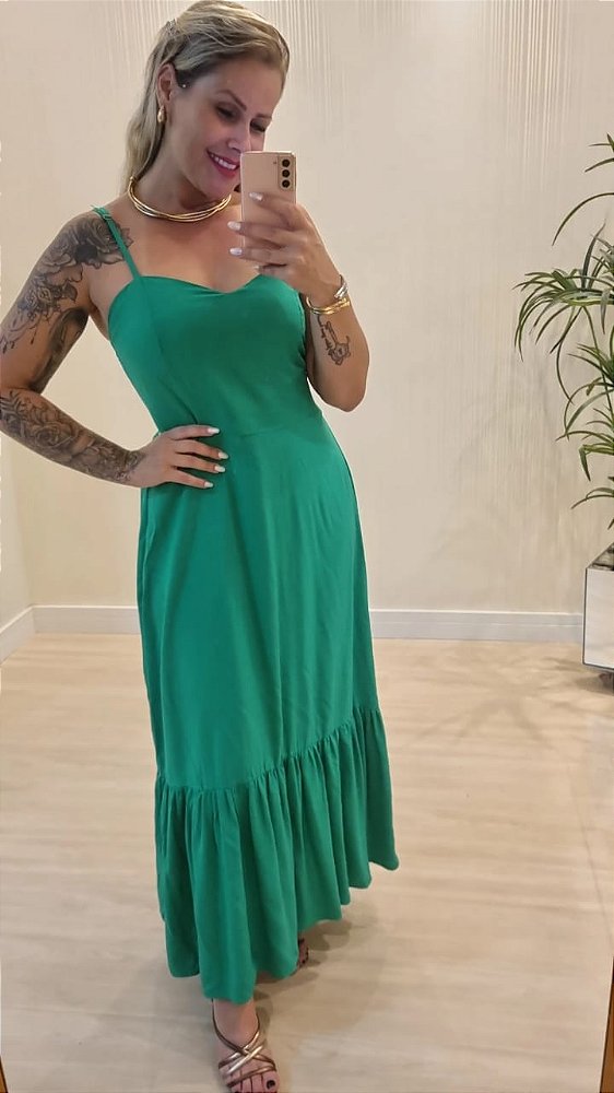 Vestido Longo Alça Conceit Verde U