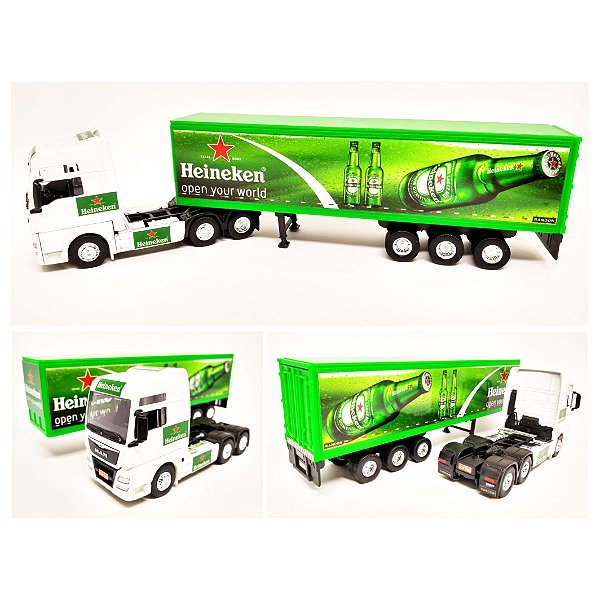 MAN TGX  HEINEKEN  - ESCALA 1/64 + CARRETA (ESCALA 1/68) = 25 CM